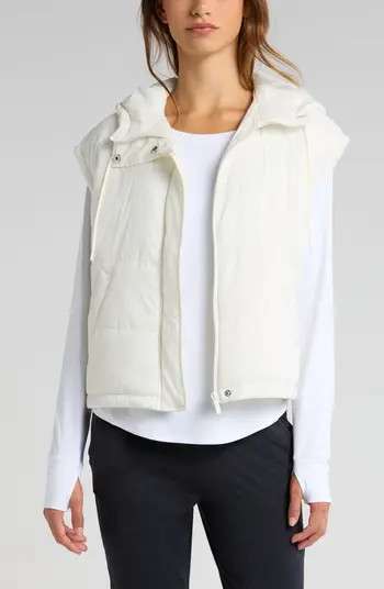 Zella Lightweight Hooded Quilted Vest | Nordstrom | Nordstrom