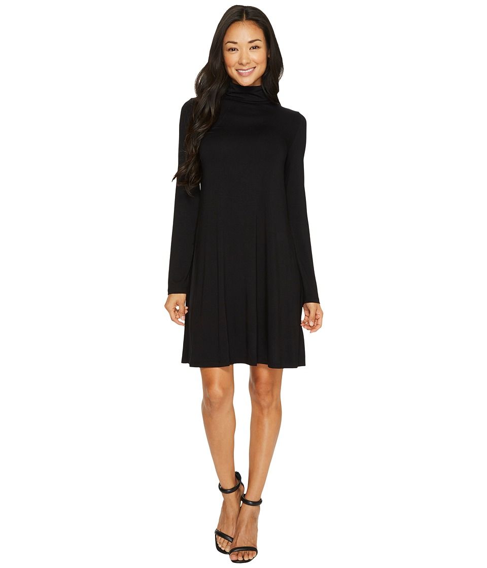 Karen Kane - Long Sleeve Turtleneck Dress (Black) Women's Dress | Zappos