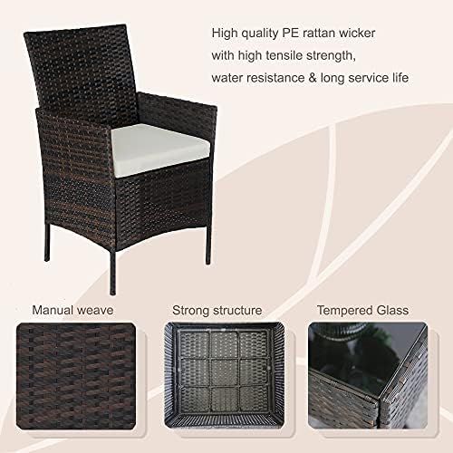 Outdoor Wicker Patio Furniture Sets 3 Pieces Patio Porch Chairs,PE Rattan Wicker 3 Pcs Outdoor Sofa  | Amazon (US)