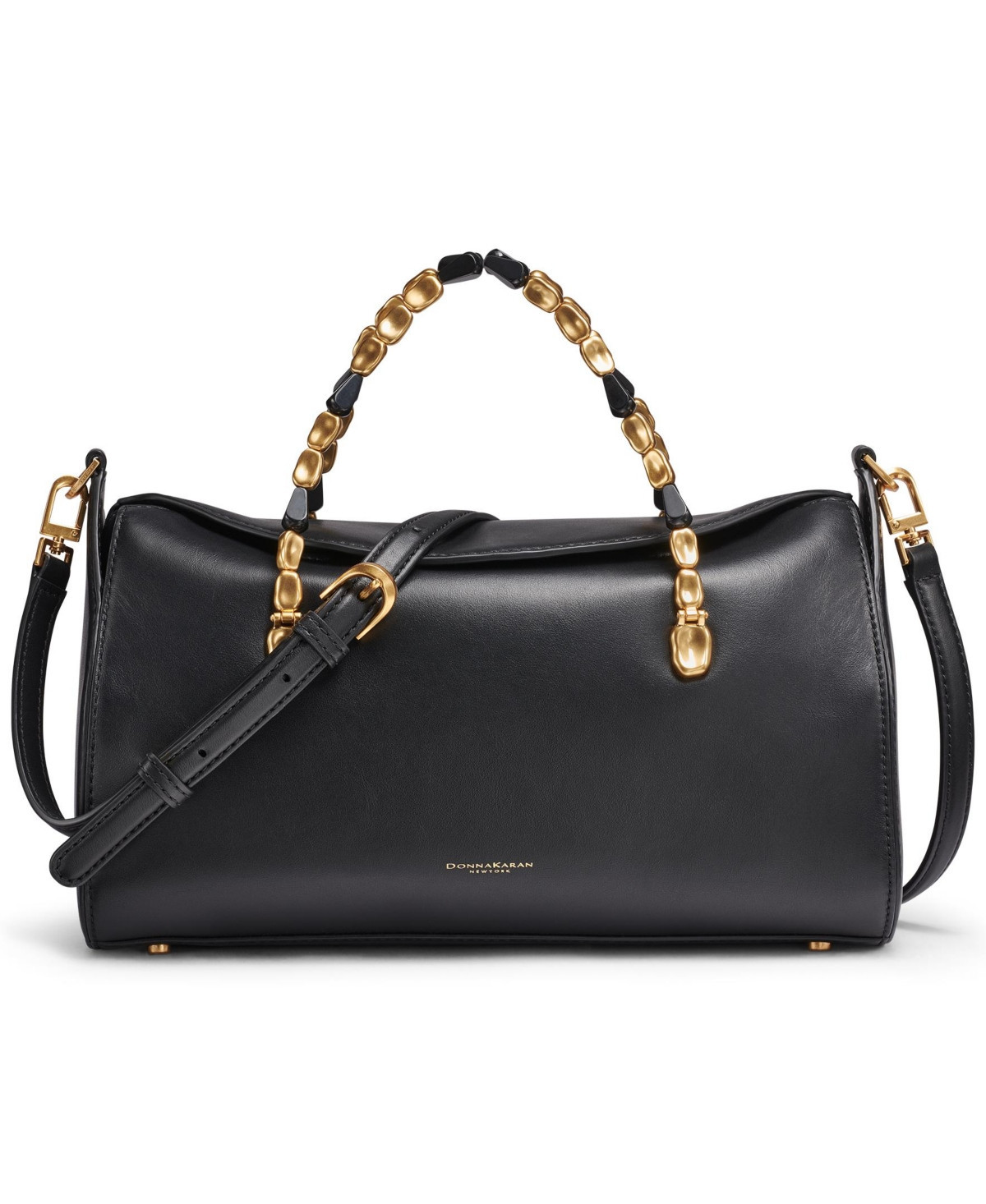 Donna Karan New York Women's Crinoline Satchel Handbag - Black, Gold | Macy's