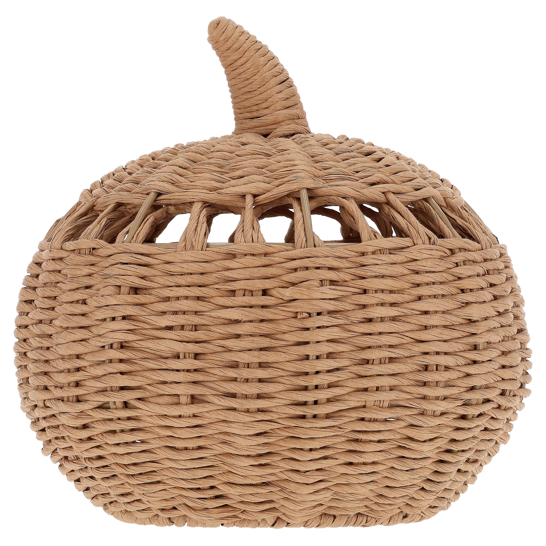 My Texas House Fall Woven Pumpkin Tabletop Decoration, Natural, 9" | Walmart (US)