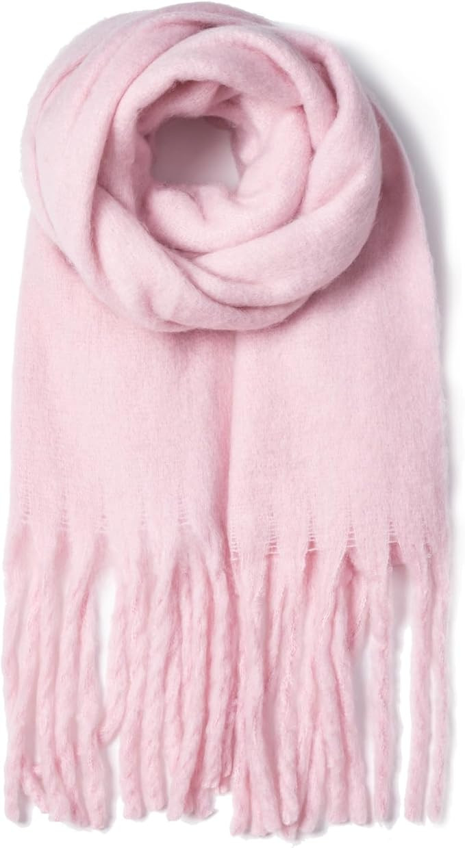 AUSEKALY Women's Scarf Big Colorful Thick Blanket Wrap Winter Oversized Warm Chunky Scarves Solid | Amazon (US)