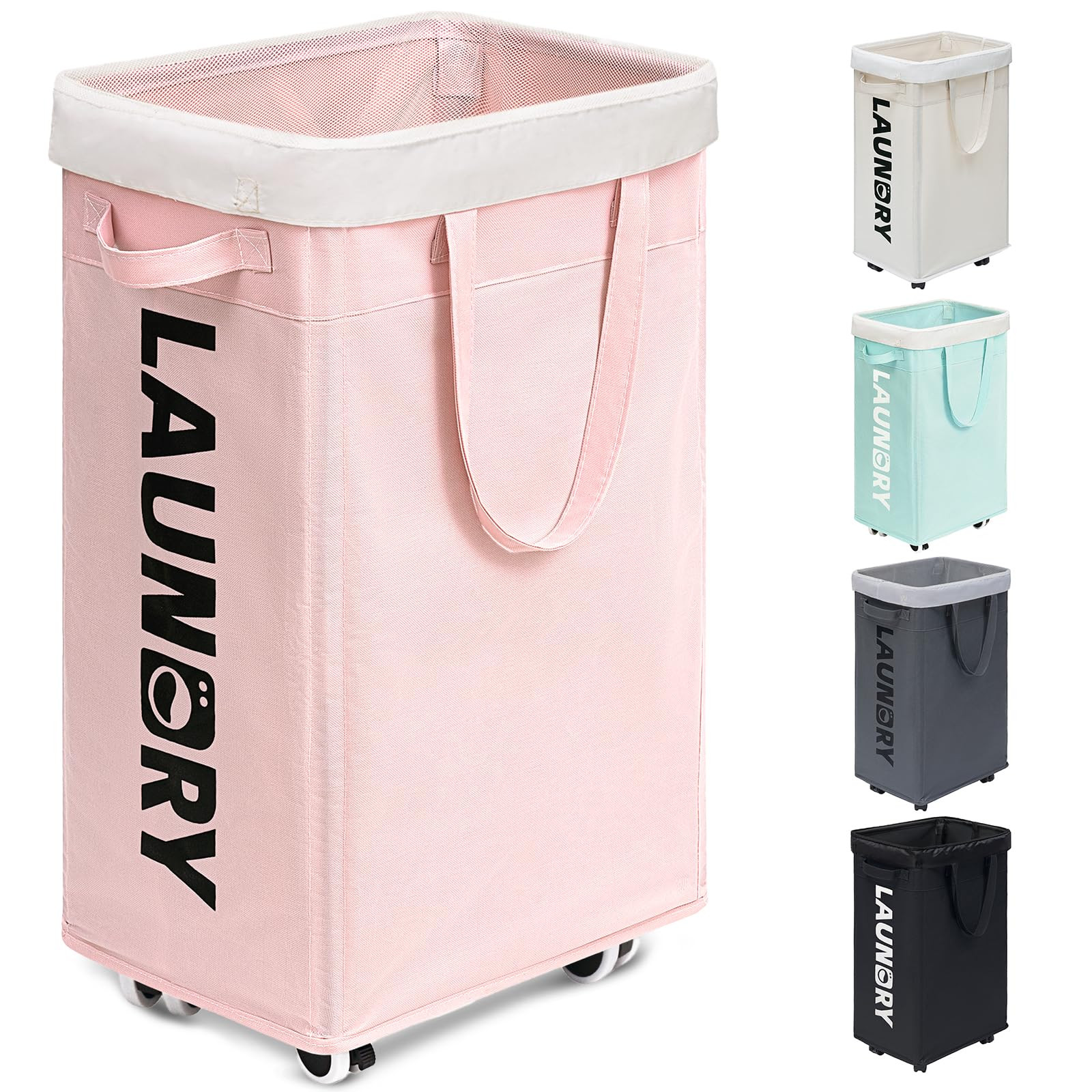 Goodpick Laundry Basket with Wheels, 75L Collapsible Laundry Basket, Rolling Laundry Hamper with ... | Amazon (US)