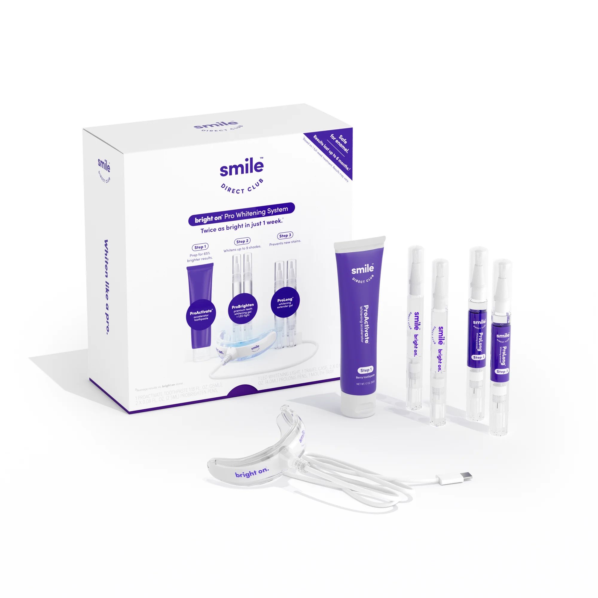 SmileDirectClub Pro Teeth Whitening System, 4 Pack Gel Pens with LED Accelerator Light  + Toothpa... | Walmart (US)