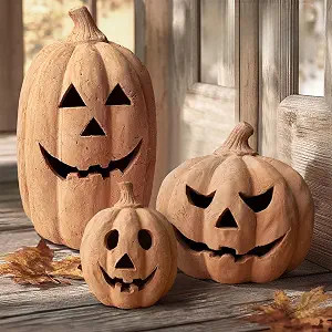 Fall Decor - Handmade Terracotta Pumpkin Jack O' Lantern Outdoor Indoor | 15"H Rustic Autumn Fest... | Amazon (US)