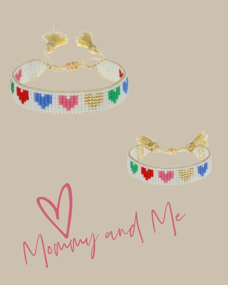 He is mommy and me heart beaded  bracelets are exactly what I would buy if I have a little girl. I can customize them with names and other things it’s an absolute great Valentines gift for mom and daughter. #MomAndMeGifts #ValentinesGiftsForHer #ValentinesGiftsForGirls #Valentinebraceleyd #ValentinesOutfit

#LTKstyletip #LTKGiftGuide #LTKkids
