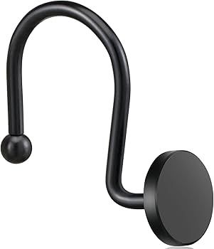 CHICTIE Black Shower Curtain Hooks, Rustproof Shower Curtain Rings for Bathroom, Metal Shower Hoo... | Amazon (US)