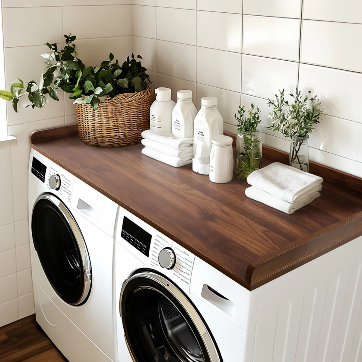 Kaboon Washer Dryer Countertop with Edge Rails, 27.5" x 54", Laundry Room Organization | Wayfair North America
