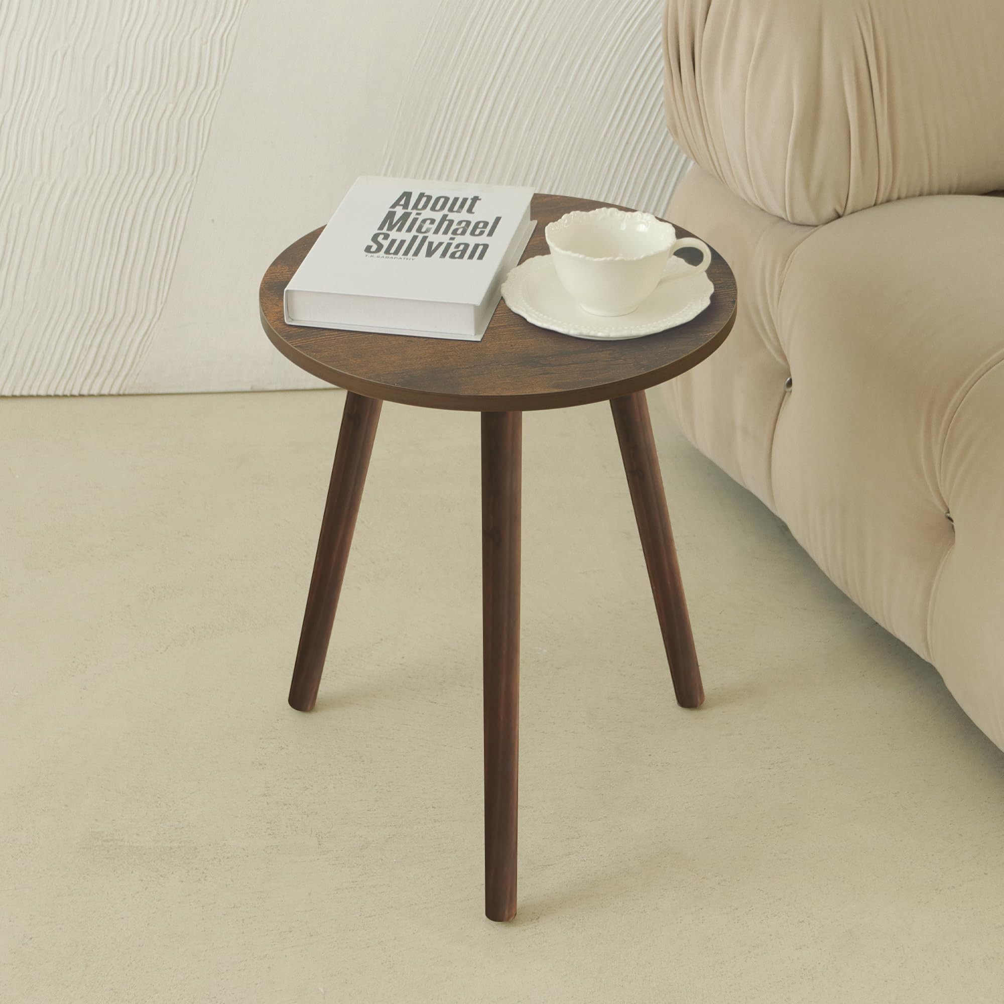 AWASEN Round Side Table, Small End Table for Living Room, Modern Wood Accent Coffee Side Table wi... | Amazon (US)