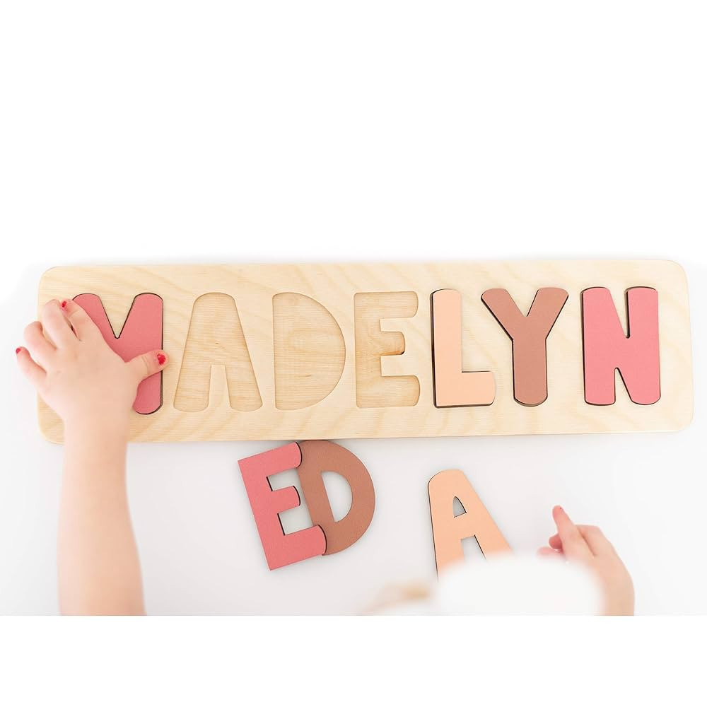 Personalized Wooden Name Puzzle for Kids, Handmade in USA by Bloom Owl, Custom Baby Gifts for Boy... | Amazon (US)