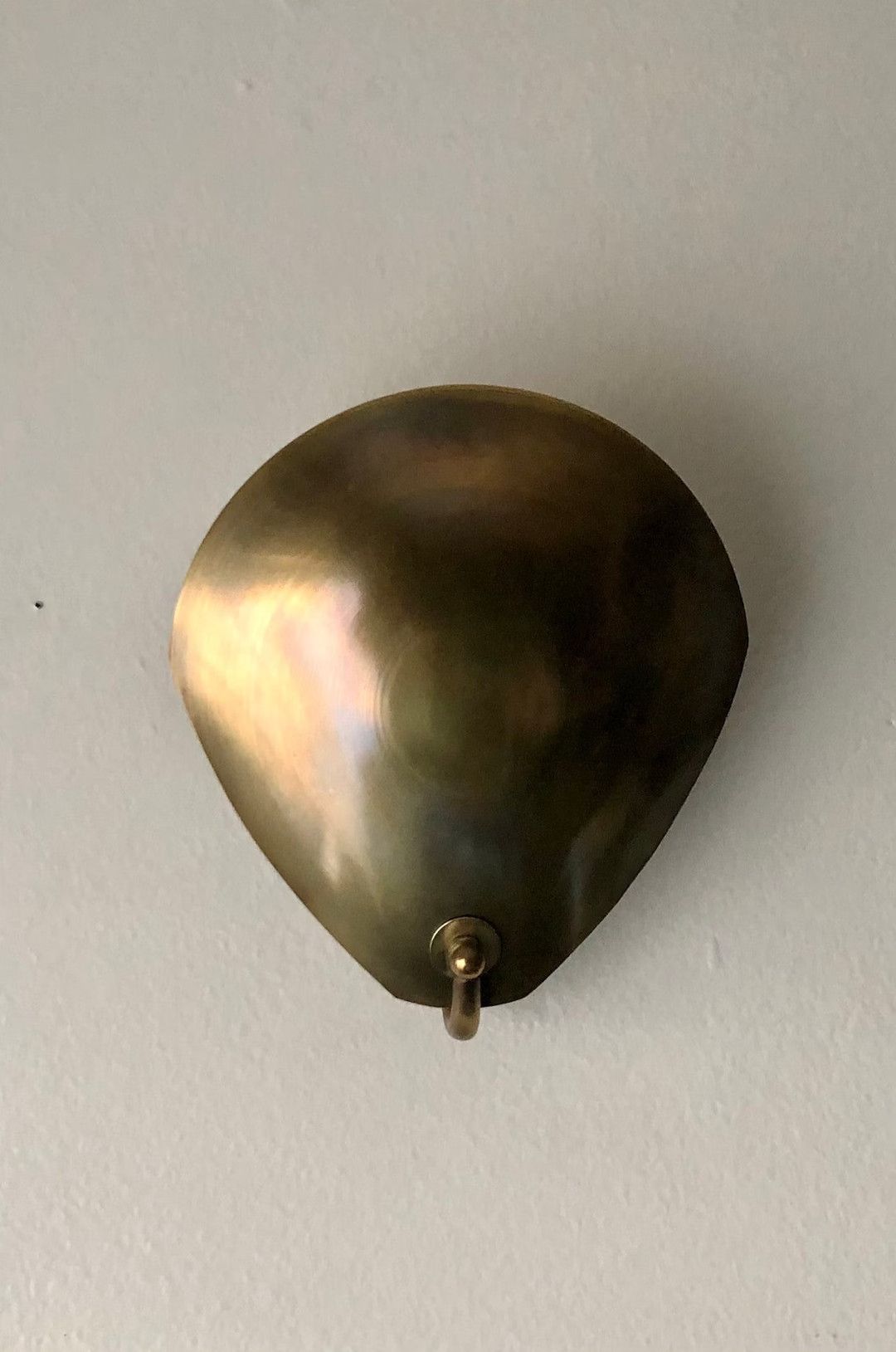 Wall Sconce Disk Brass Wall Light Raw Brass Hand Curved Disk Wall Sconce Italian Sconce | Etsy (US)