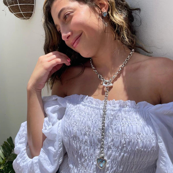 Nicole Blue Austrian Crystal Silver Necklace | Vita Isola