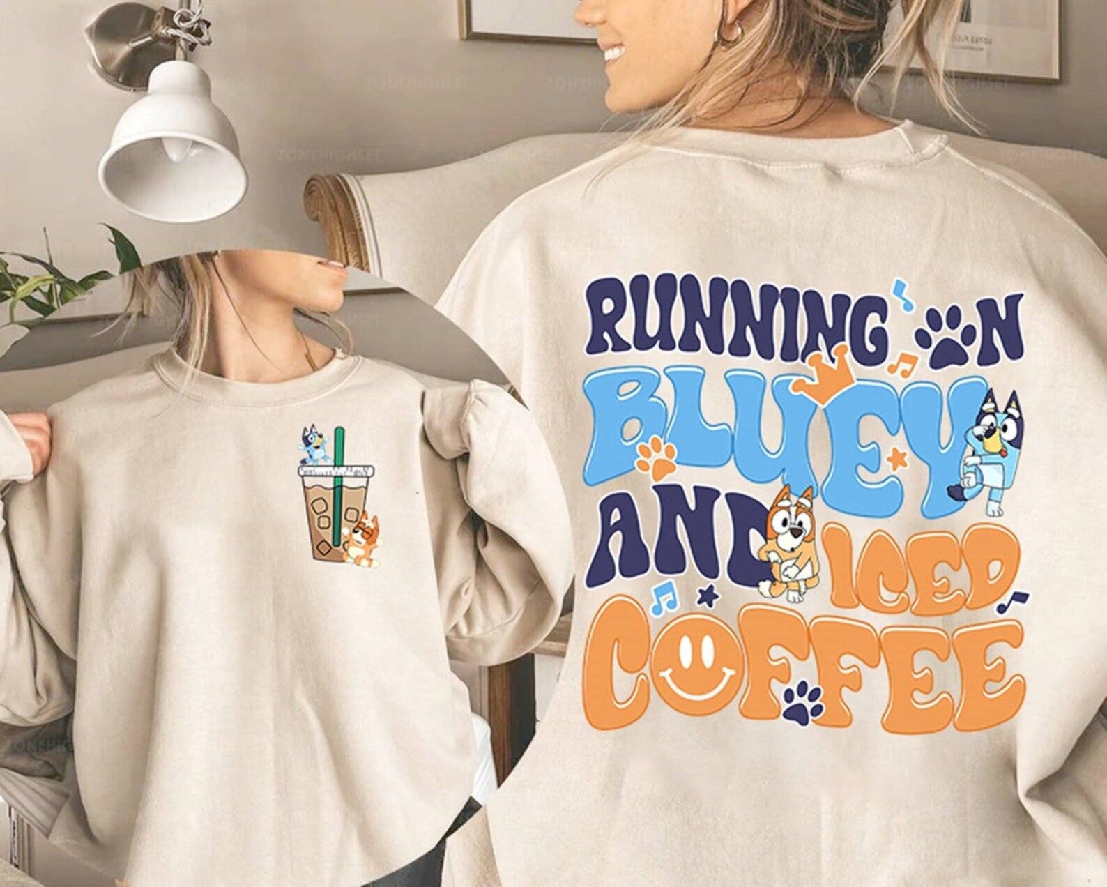 Running on Blue Dog and Iced Coffee Shirt Bluey Family Shirt - Etsy | Etsy (US)