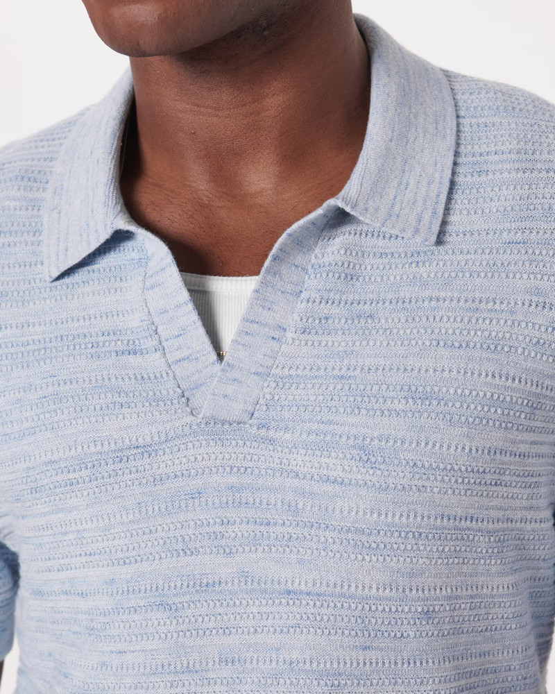 Marled Johnny Collar Sweater Polo | Abercrombie & Fitch (US)