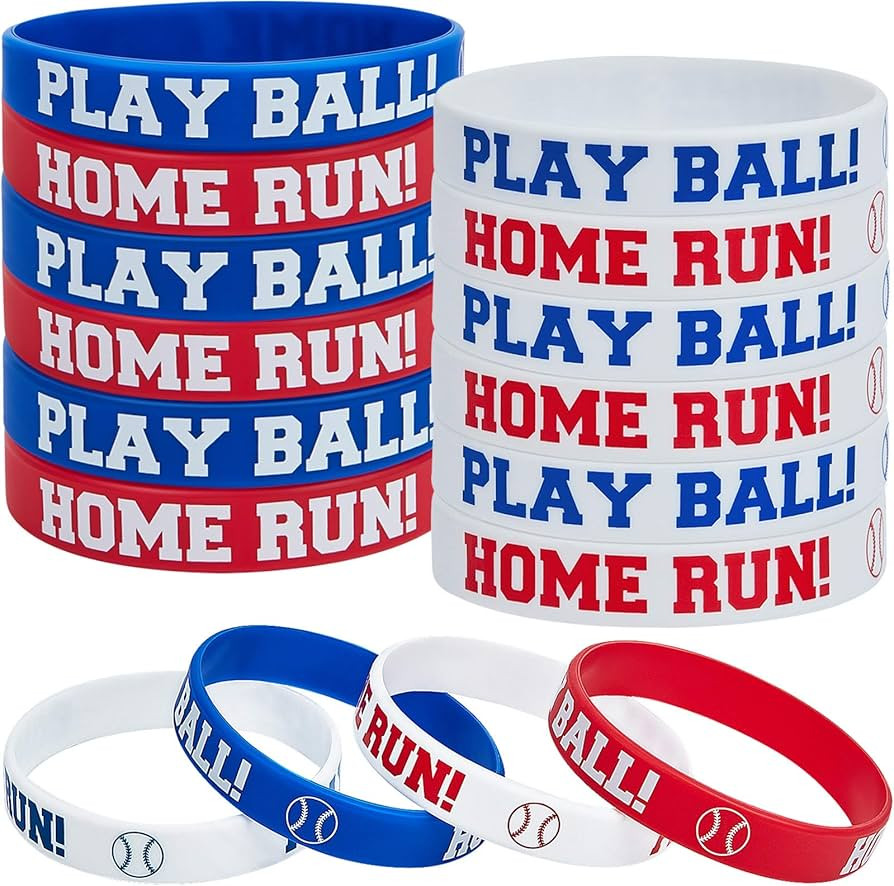 Frienda Baseball Silicone Rubber Bracelets Rubber Wristbands Baseball Bracelet Wristbands for Gif... | Amazon (US)