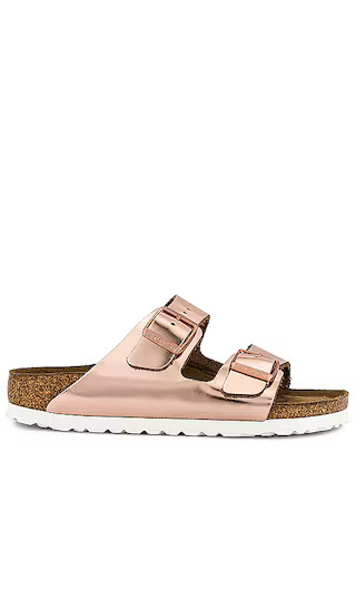 Arizona Soft Footbed Sandal in White Copper | Revolve Clothing (Global)