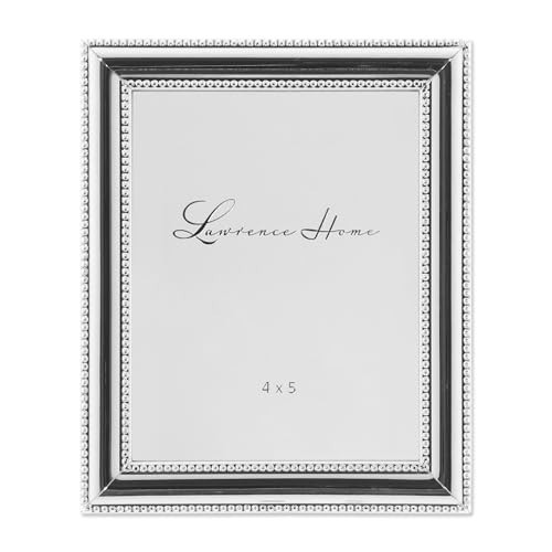 Lawrence Frames 510745 Metal Picture Frame Silver-Plate with Delicate Beading, 4 by 5-Inch, Silver | Amazon (US)