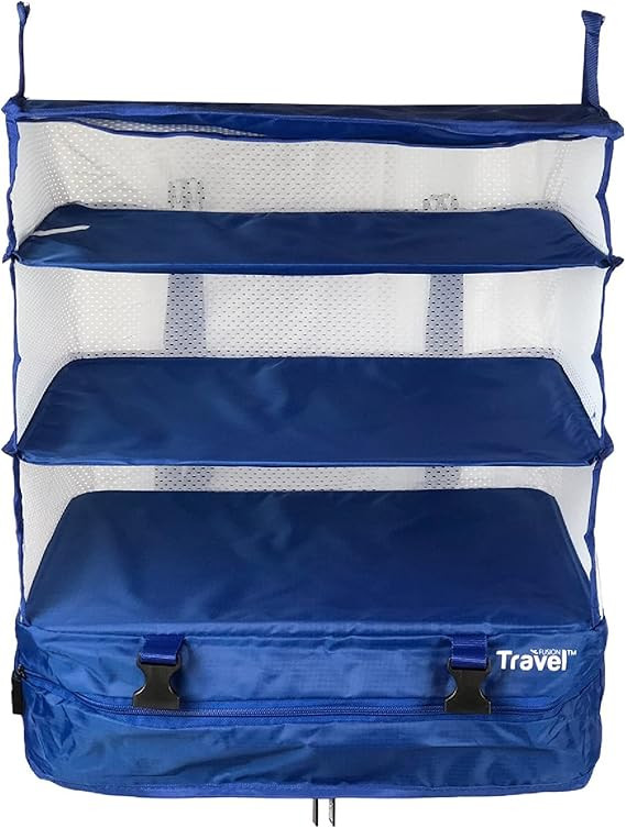 Stow-N-Go Portable Hanging Travel Shelves, Packing Organizer for Luggage. Carry on Closet with Ha... | Amazon (US)