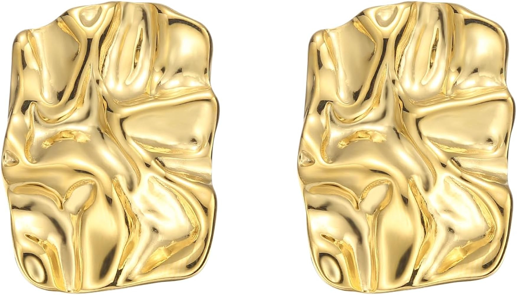 Geometric Irregulr Hammered Chunky Earrings | Amazon (US)