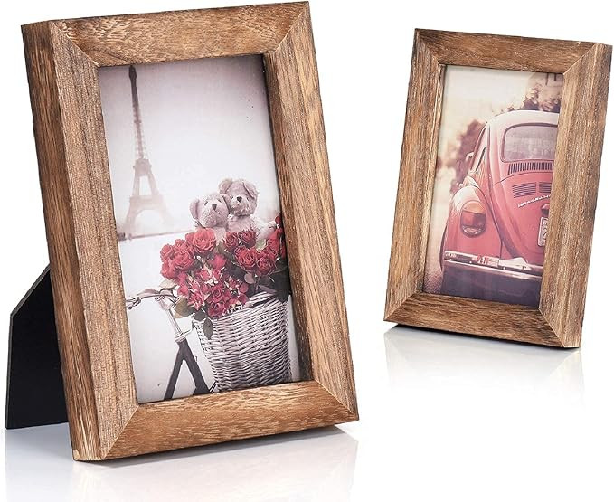 Emfogo 4x6 Picture Frame Photo Display for Tabletop Display Wall Mount Solid Wood High Definition... | Amazon (US)
