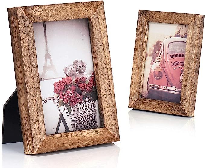 Emfogo 4x6 Picture Frame Photo Display for Tabletop Display Wall Mount Solid Wood High Definition... | Amazon (US)