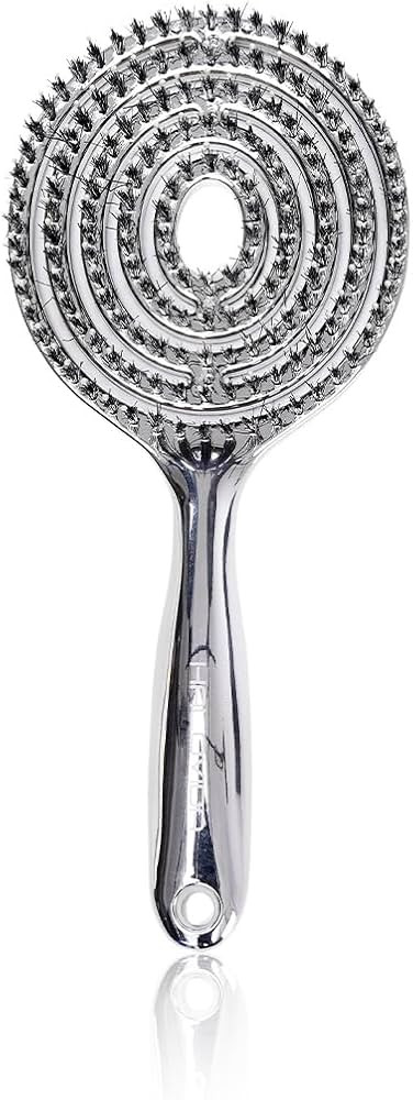 Electroplated Hollow Round Bristle Brush - Anti-Static Massage Brush, Reduces Heat Damage, Ideal ... | Amazon (US)