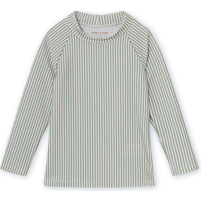 Gani Unisex Swim Rashguard, Print Green Bay Stripe | Maisonette