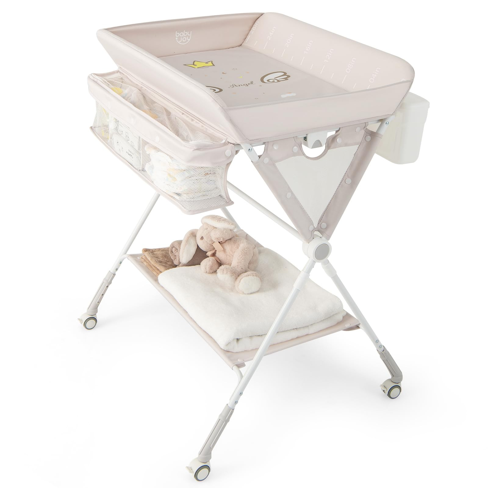 BABY JOY Portable Baby Changing Table, Foldable Diaper Changing Station with Wheels, Adjustable H... | Amazon (US)