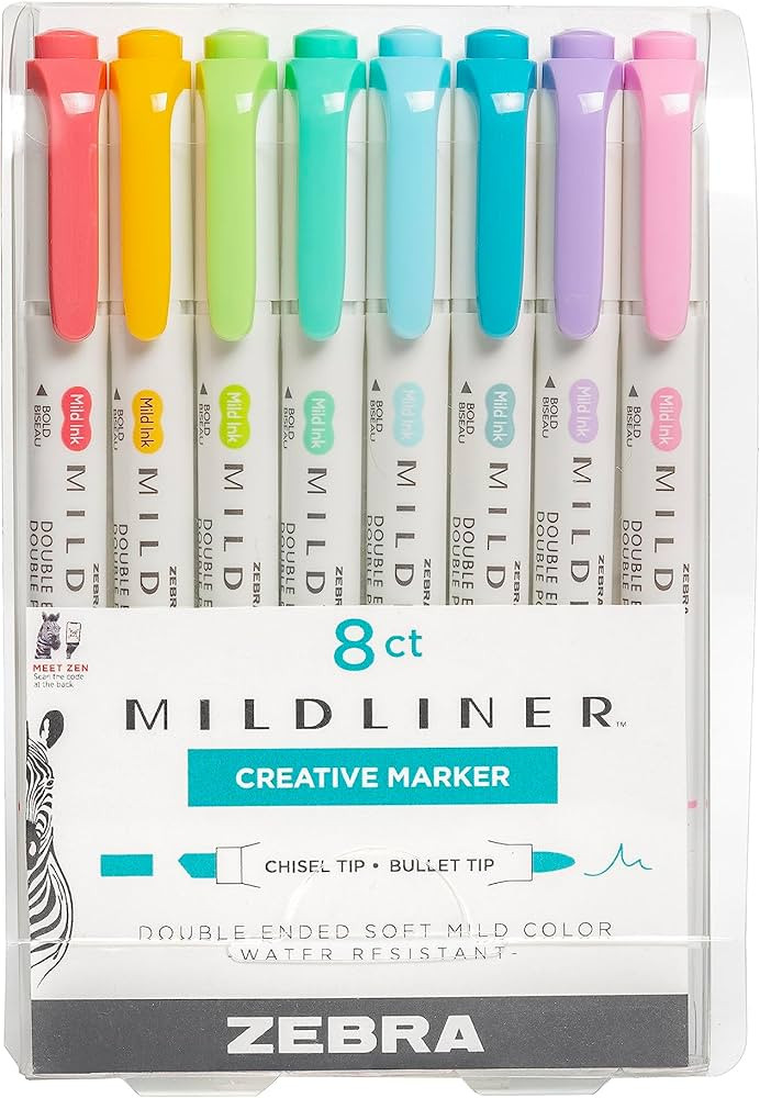 Zebra Pen Mildliner Double Ended Highlighter Set, Broad and Fine Point Tips, Assorted Ink Planner... | Amazon (US)