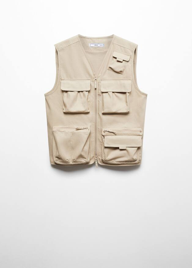 Oversized waistcoat with cargo pockets -  Women | Mango United Kingdom | MANGO (UK)