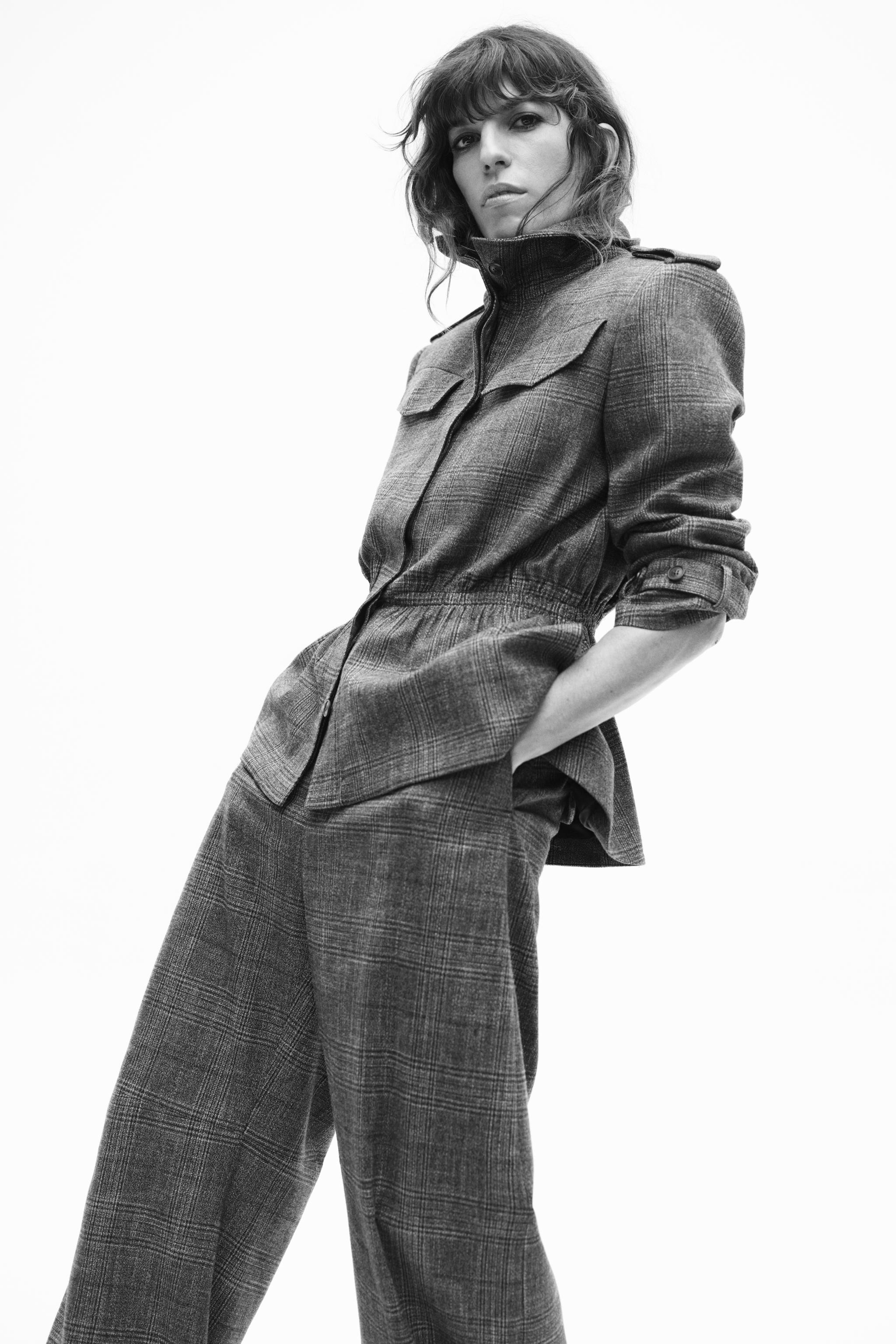 ZW COLLECTION CHECK PEPLUM WOOL BLEND JACKET | Zara UK