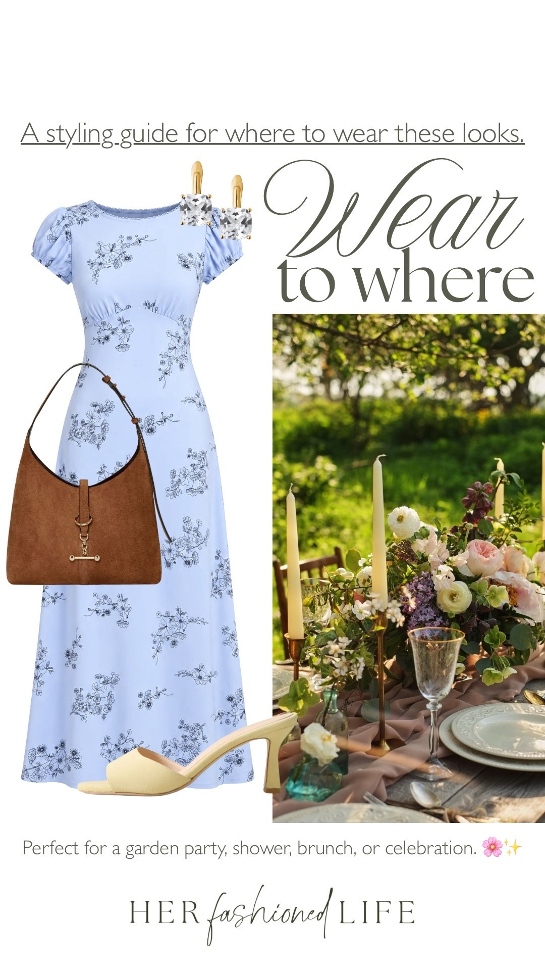 This floral dress is such a pretty choice for garden parties, bridal showers, or brunch with the gals. 🌸