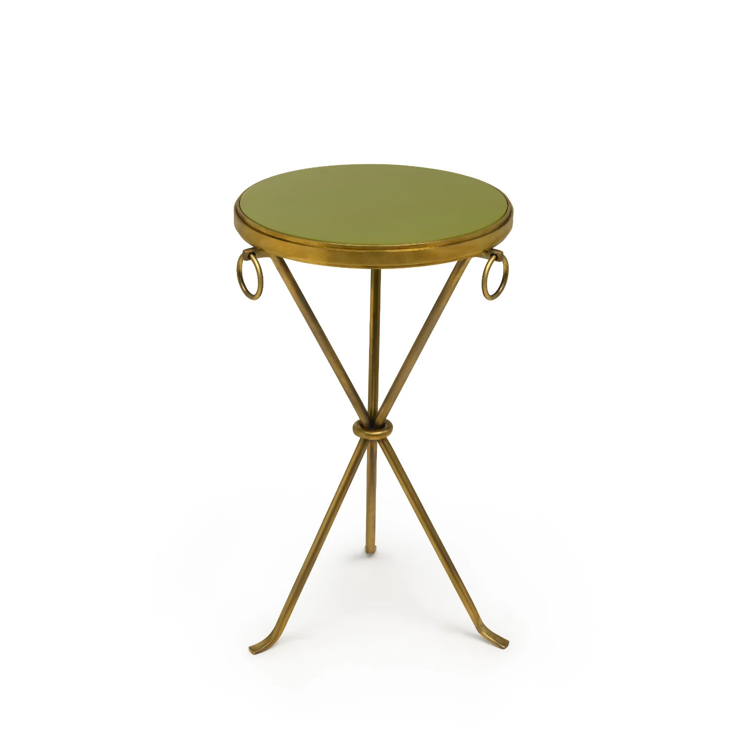 Lacquer Drinks Table Brass Base, Green by The Lacquer Company
 – Paloma and Co. | Paloma & Co.
