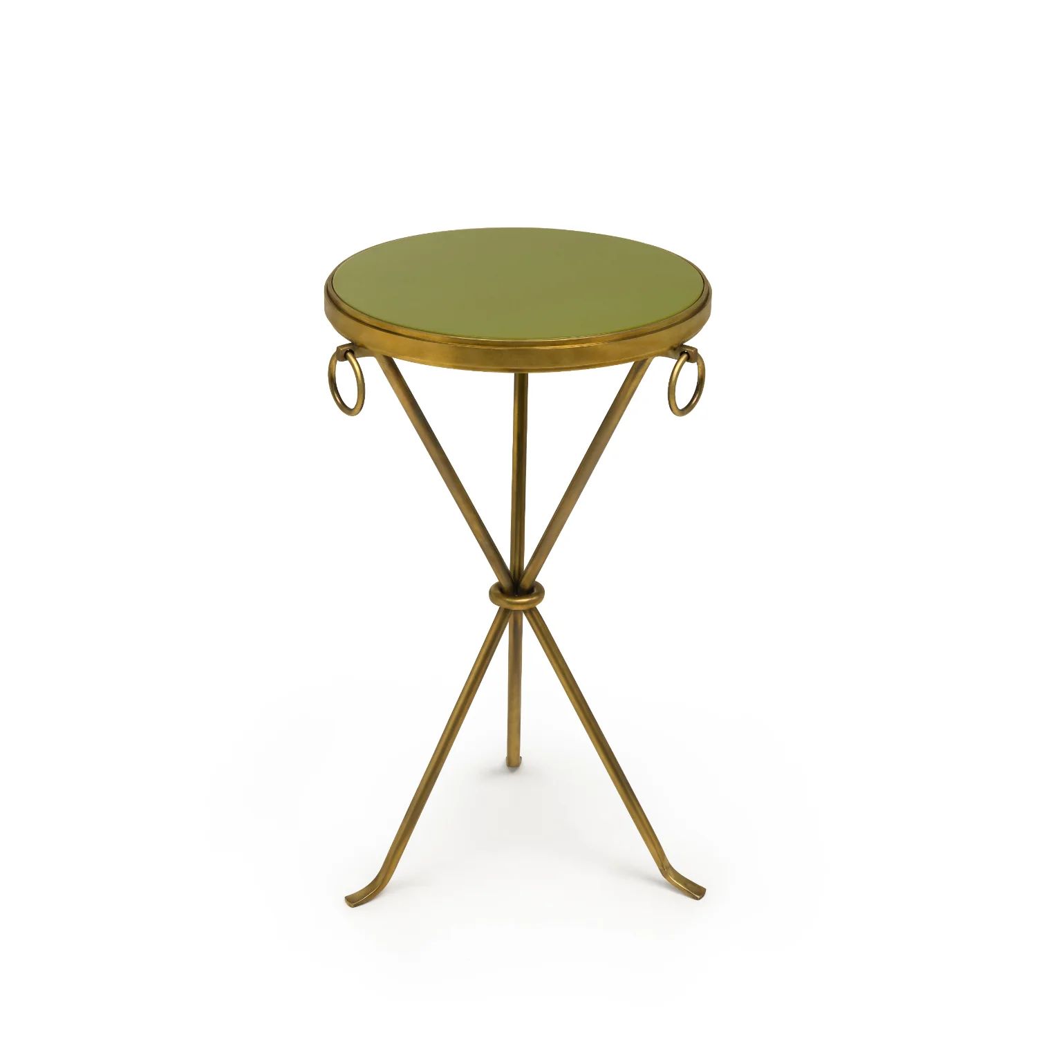 Lacquer Drinks Table Brass Base, Green by The Lacquer Company
 – Paloma and Co. | Paloma & Co.