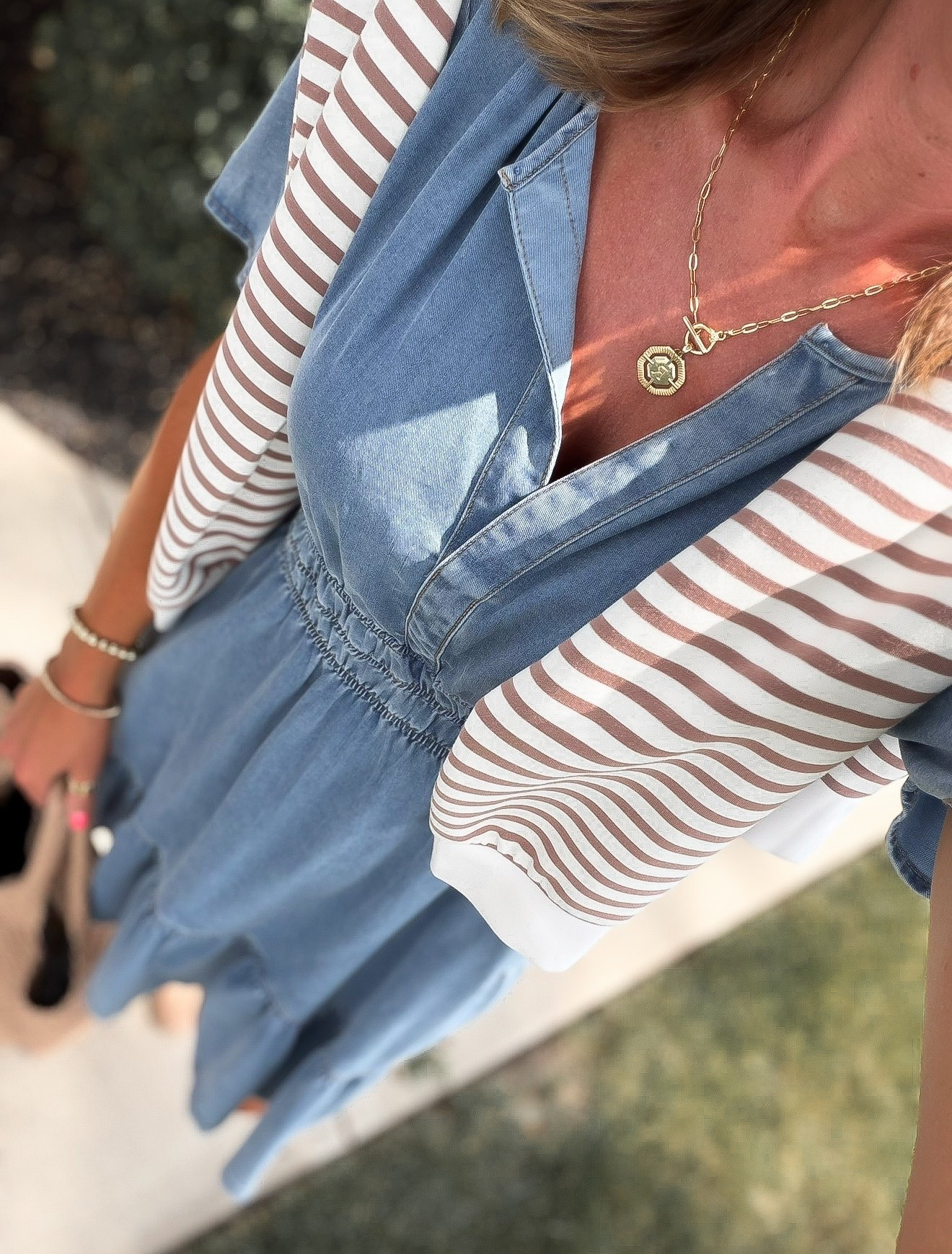 Lightweight denim dress from Amazon. Wearing small.

#LTKSeasonal #LTKOver40 #LTKmomlife