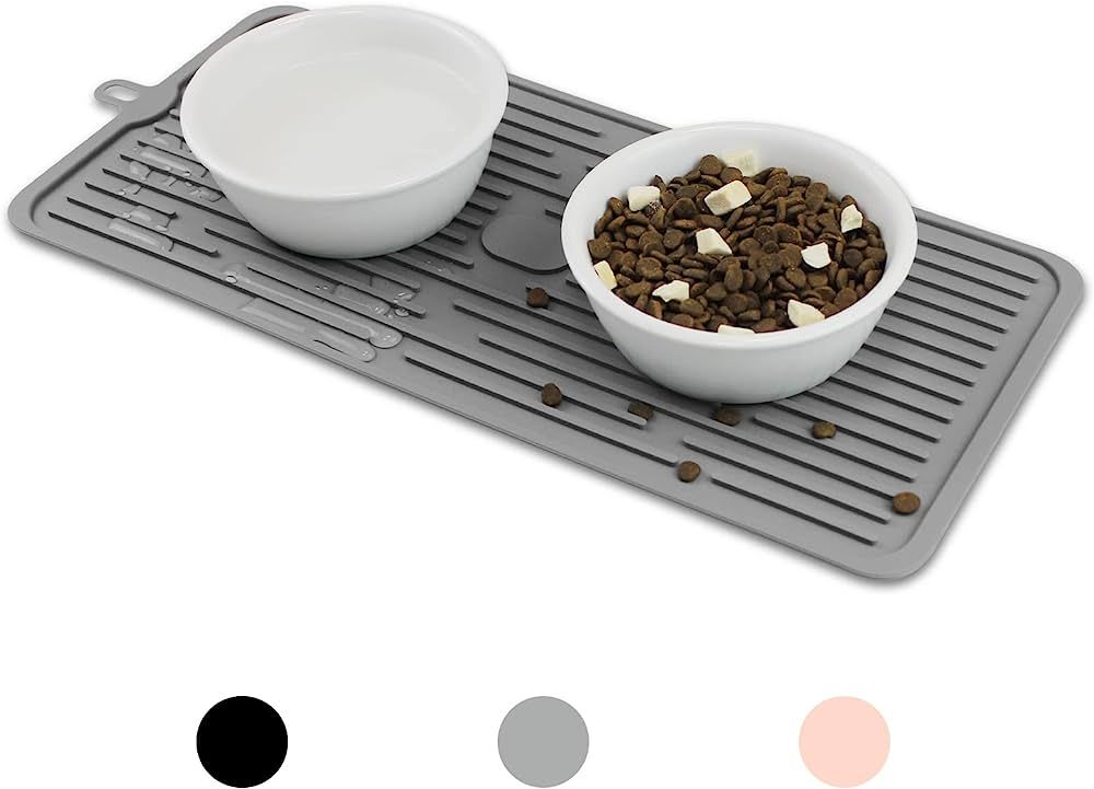 Ptlom Pet Placemat for Dog and Cat, Mat for Prevent Food and Water Overflow, Suitable for Medium ... | Amazon (US)
