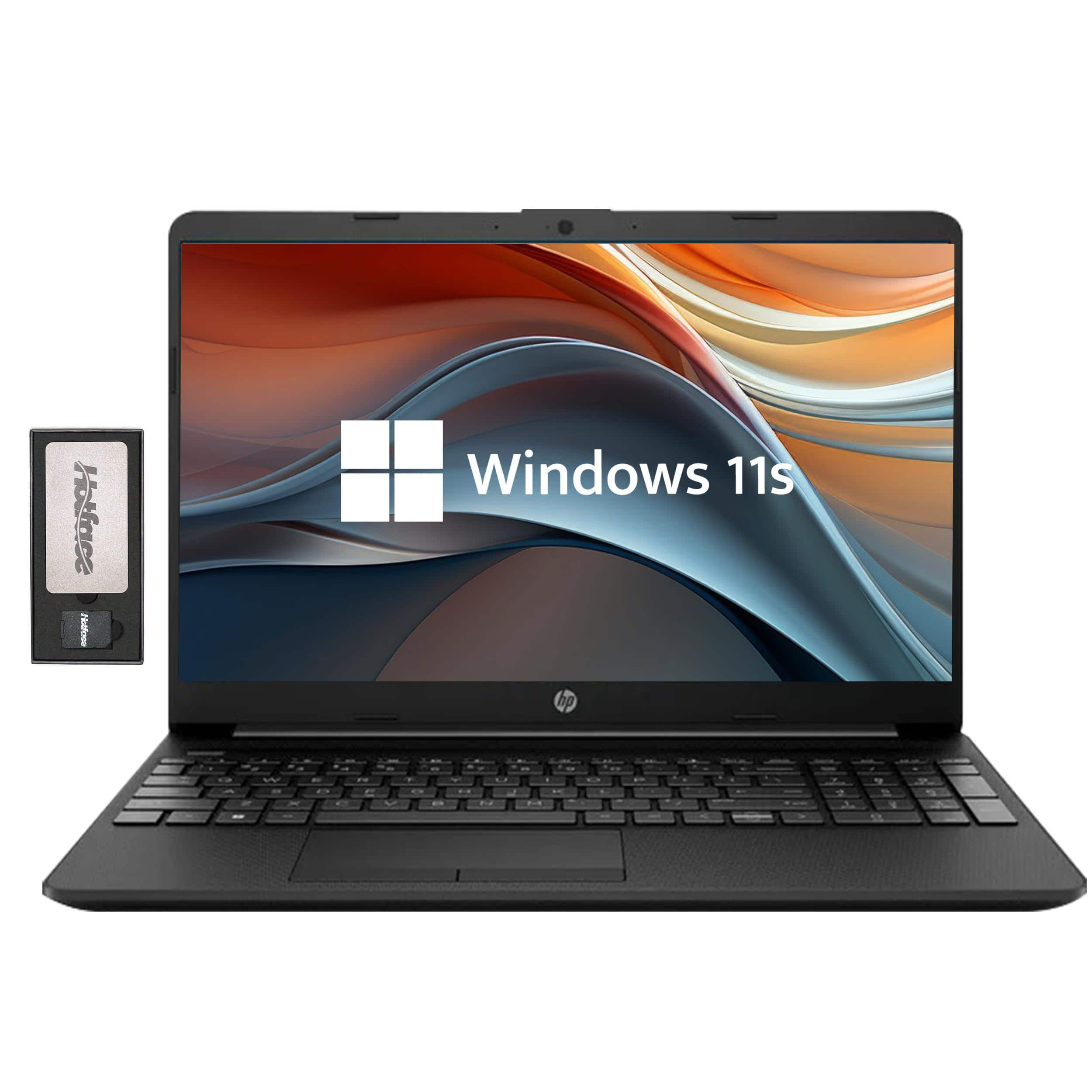 HP - 15.6"" HD Laptop,Intel Pentium Silver N5030,16GB RAM,256GB SSD,Intel UHD Graphics,Win 11,32GB Hotface USB Card - Black | Best Buy U.S.