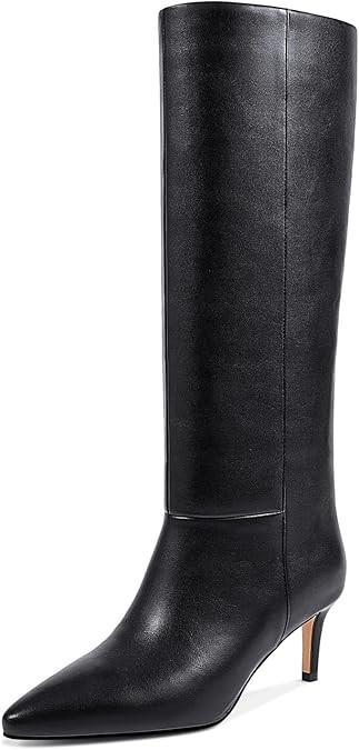 wetkiss Knee High Boots for Women, with Kitten Heel and Pointed Toe Design, Classic and Sexy | Amazon (US)