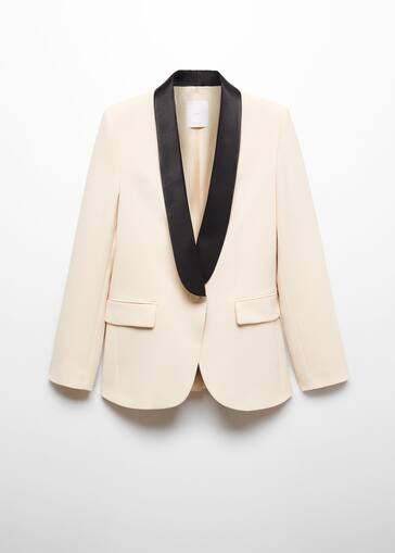 Contrast shawl collar structured blazer | MANGO (US)