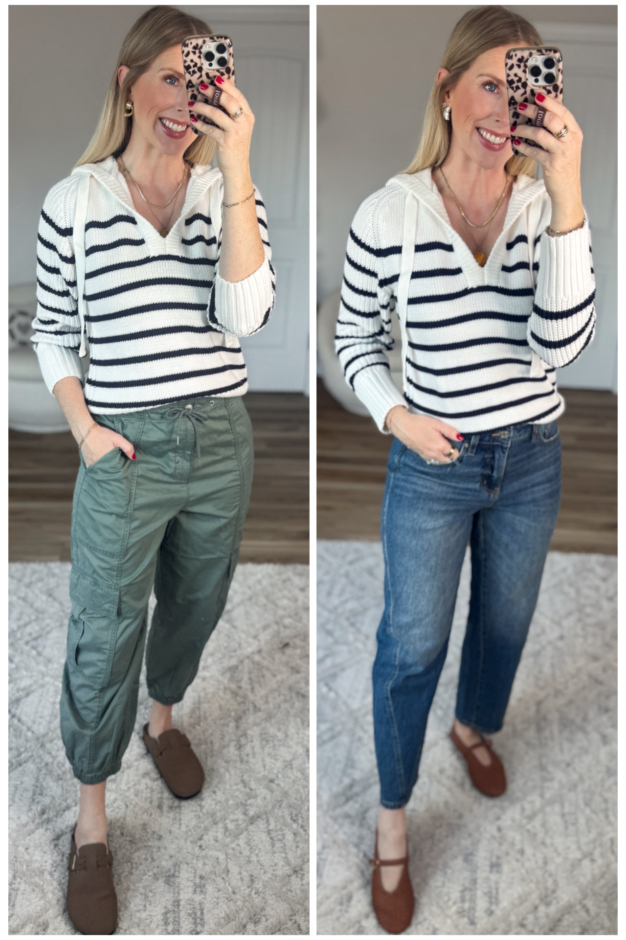 2 ways to style this striped sweater hoodie from Walmart! 

#LTKFindsUnder50 #LTKootd