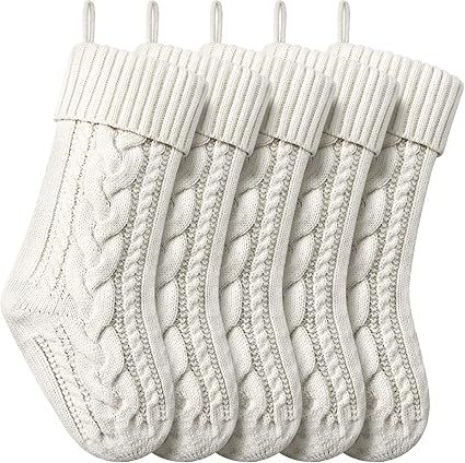 Christmas Stockings Knitted Xmas Stockings Double-Sided 18 Inches Fireplace Stockings for Family ... | Amazon (US)