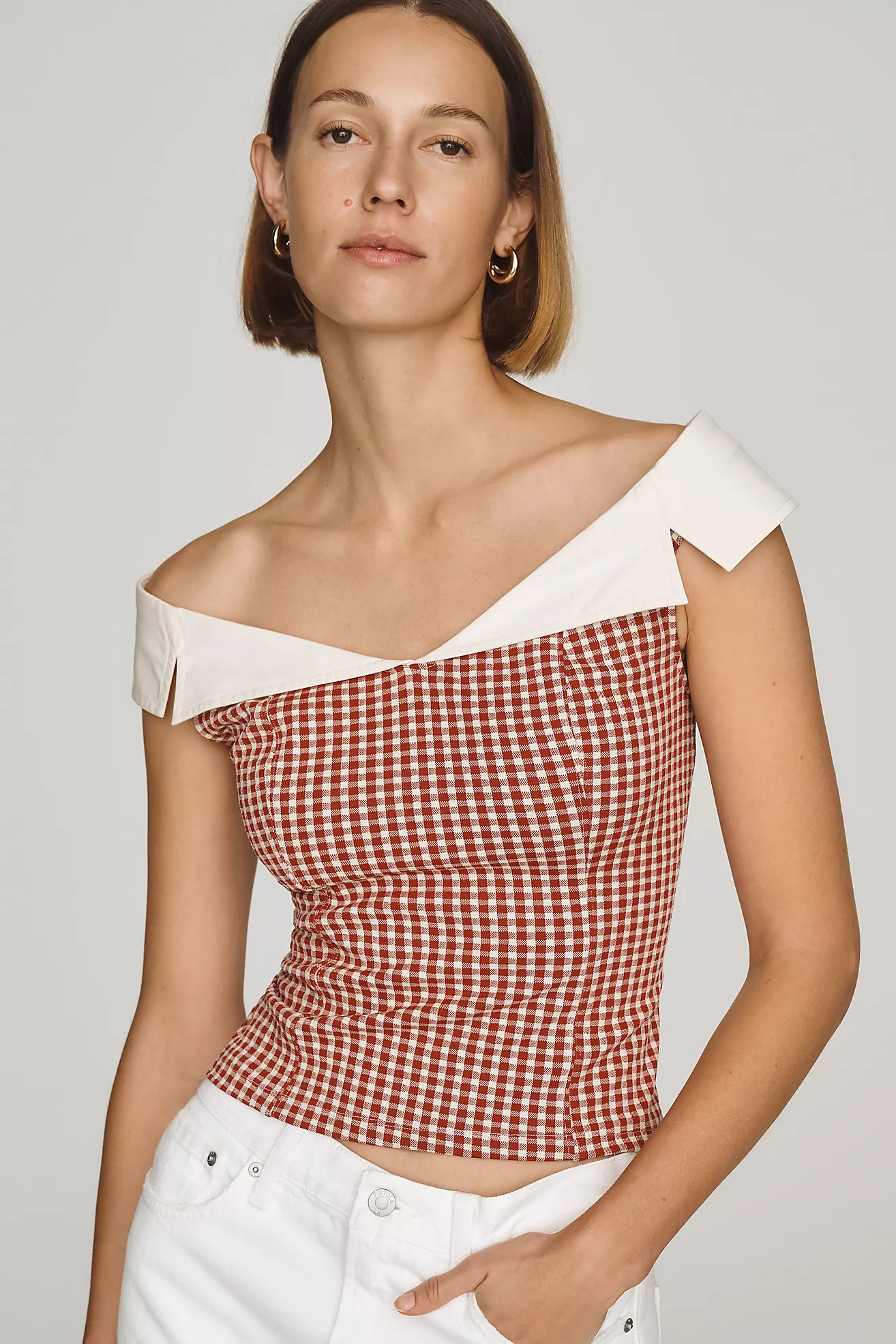 Maeve Off-Shoulder Collared Top | Anthropologie (US)