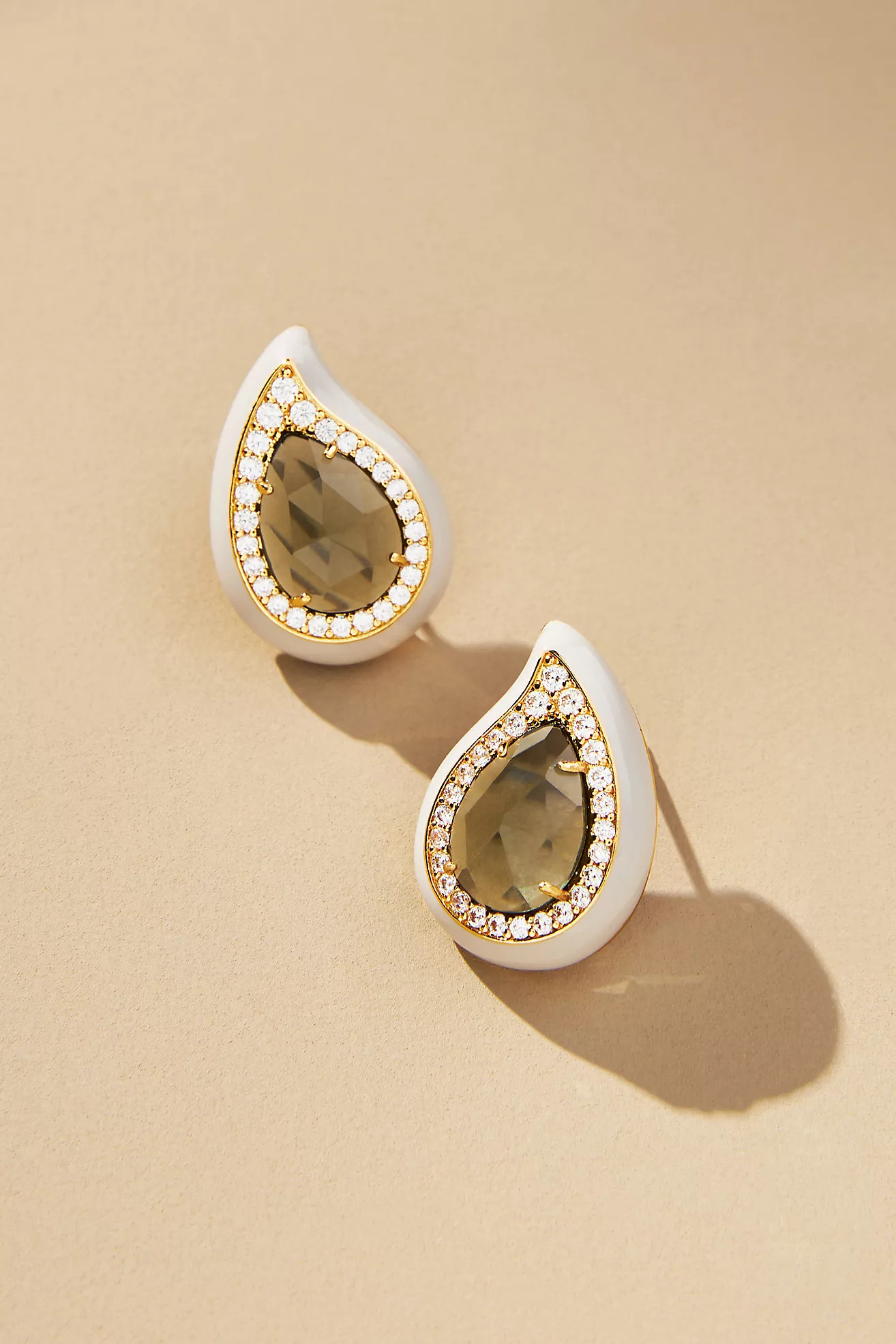 Festive Embellished Teardrop Post Earrings | Anthropologie (US)