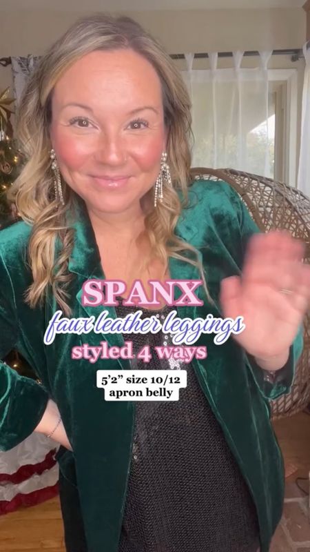 Spanx faux leather leggings styled 4 ways- Wearing size L petite use code LTKCONXSPANX for discount 
Free People sweater size S 
Coatigan size XS size down several sizes 
Chelsea boots size up one!!
Blazer size L use code Stylenright20 for discount 
Sequin tank size M 


#LTKcurves #LTKHoliday #LTKCyberweek