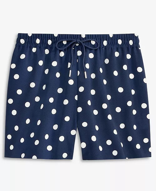 Women's High-Rise Drawstring Dot-Print Shorts, Macy's Exclusive | Macy's
