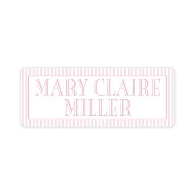 Pink Stripe Back to School Labels Pink Waterproof Stick - Etsy | Etsy (US)