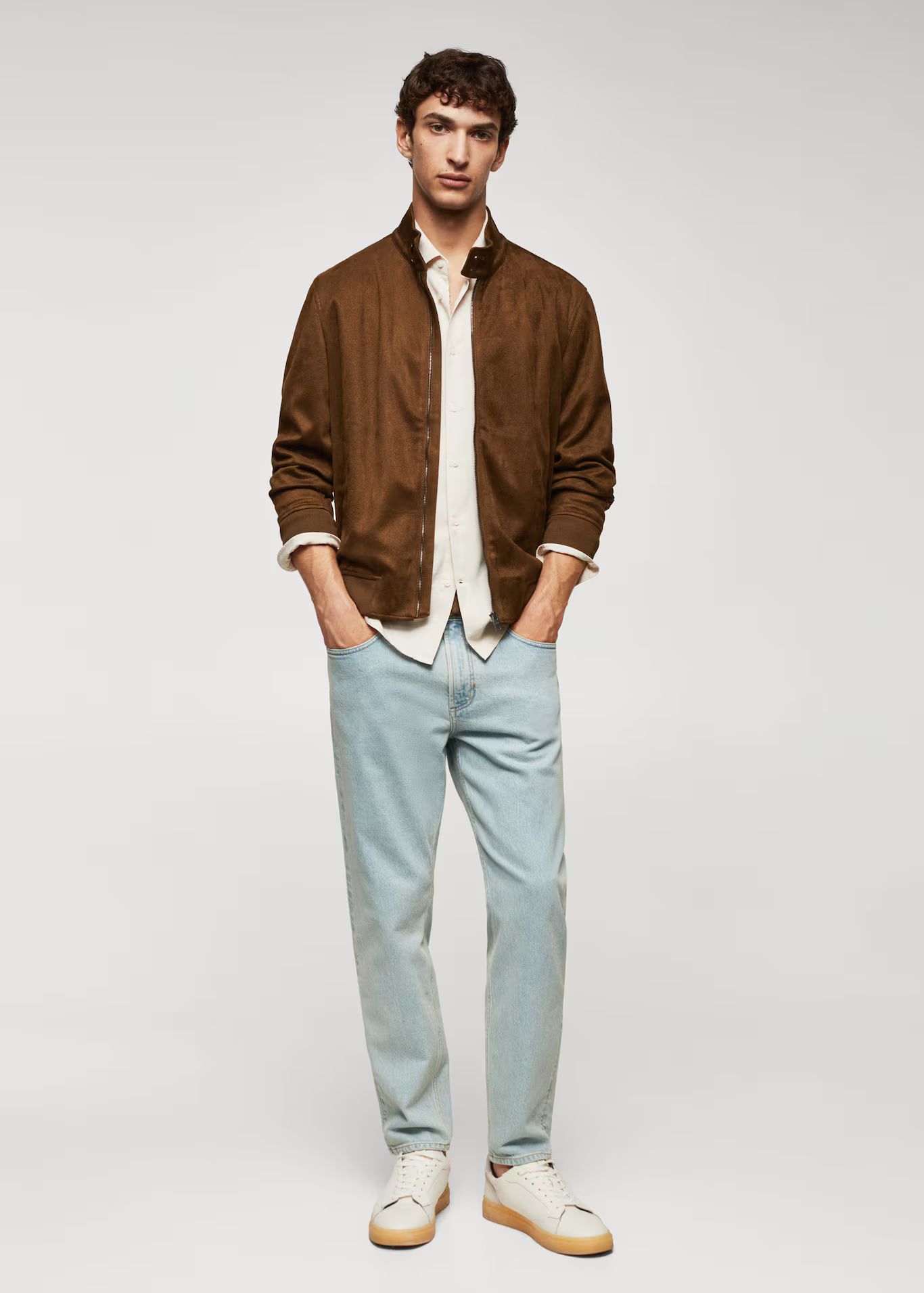 Suede-effect bomber jacket -  Men | Mango Man USA | MANGO (US)