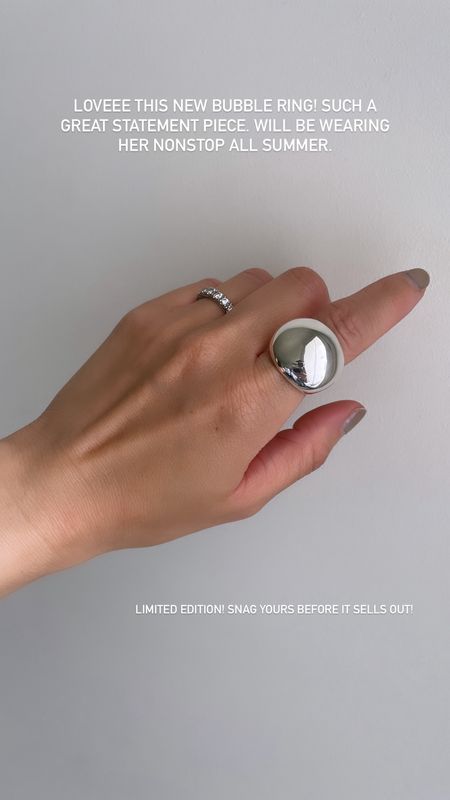 Love this new bubble ring! Such a great statement ring. Will be wearing her all summer long. Limited edition drop—snag yours before it’s gone. Will be a forever piece. Under $150!

Sterling silver jewelry, ring, statement ring, gift guide, gift ideas for her, The Stylizt 



#LTKWedding #LTKStyleTip #LTKGiftGuide