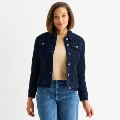 Liz Claiborne Womens Tall Denim Midweight Jacket | JCPenney