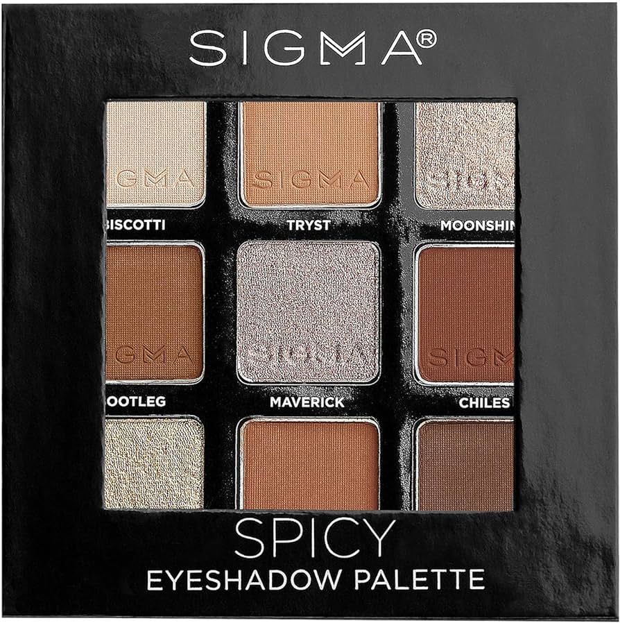 Sigma Beauty On-the-Go Eyeshadow Palette - Spicy - 9 Bold Eyeshadow Shades in Matte, Shimmer and ... | Amazon (US)